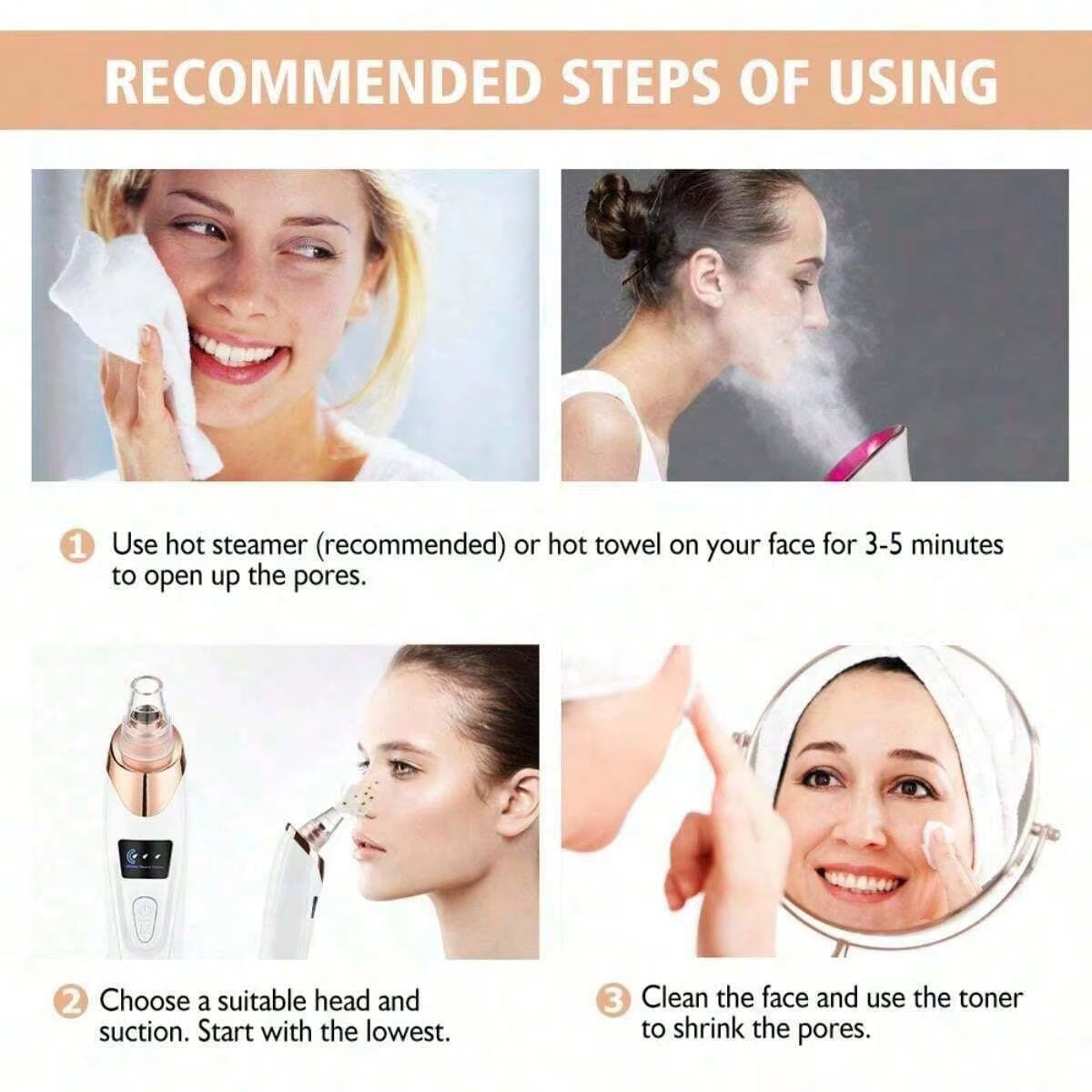 2026 Ultimate Facial Pore Cleaner - 5 Suction Levels Blackhead Remover & Rechargeable Vacuum Kit