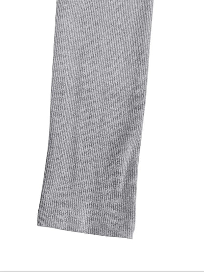 Chic Women's Solid Zip-Up Hooded Bodycon Dress - Casual Long Sleeve Ribbed Style for Fall & Winter Daily Wear