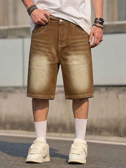 Men's Light Blue Casual Street Style Shorts - Perfect Gift for Husband or Boyfriend!