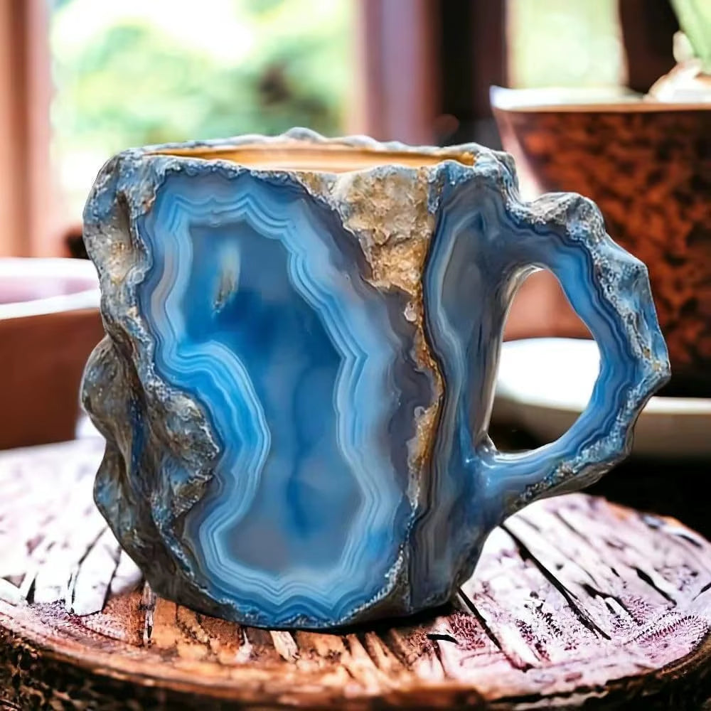 Stunning Mineral Crystal Coffee Mugs - Unique Resin Tumblers for Gifting