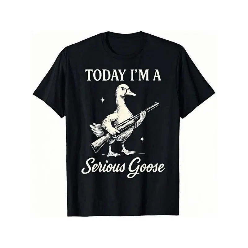 Get Noticed with Our 100% Cotton Quirky Goose Graphic Tee - Fun & Unique Casual T-Shirt for Everyone!