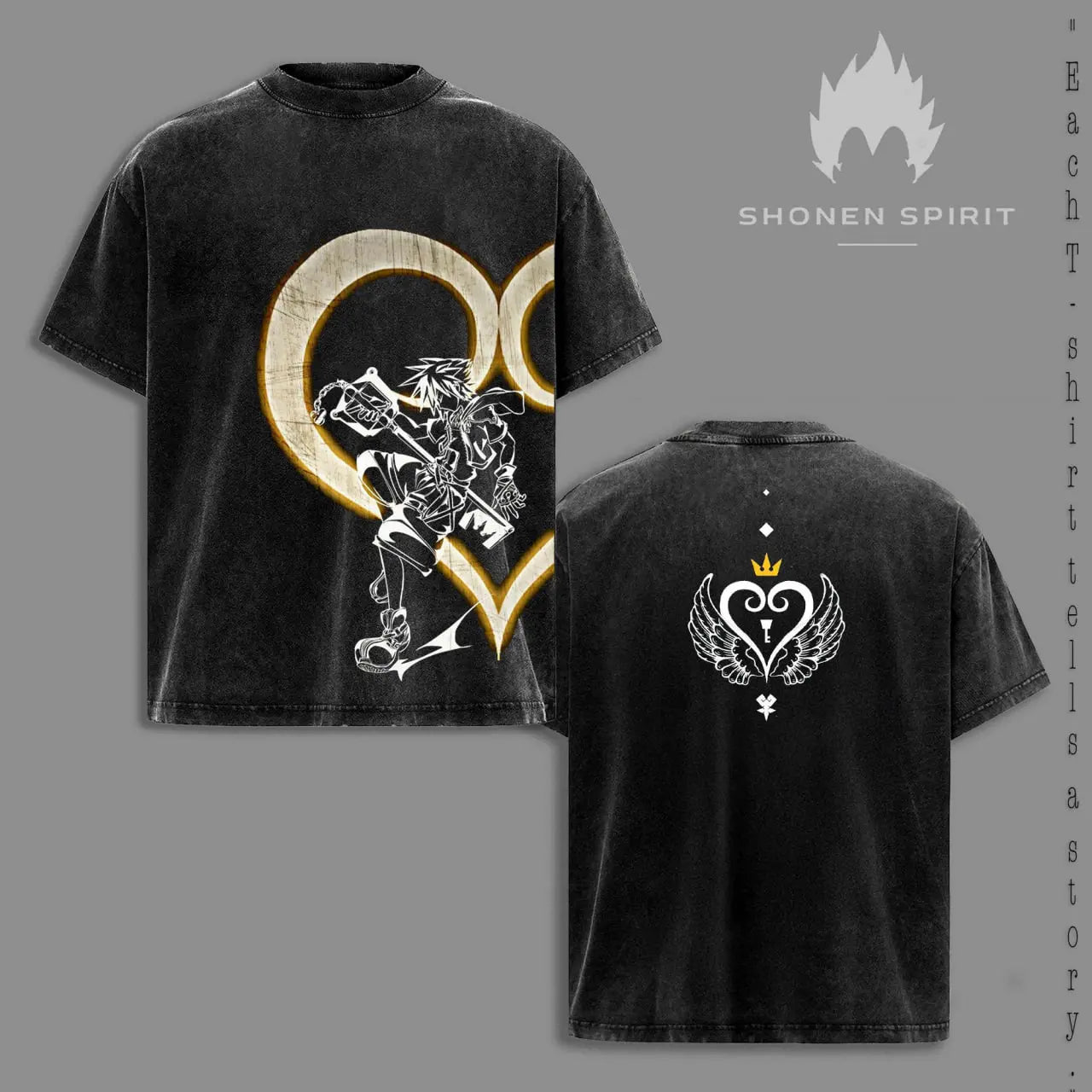 Sora Kingdom Hearts Keyblade Graphic Tee - Streetwear Aesthetic Unisex Shirt for Anime Fans