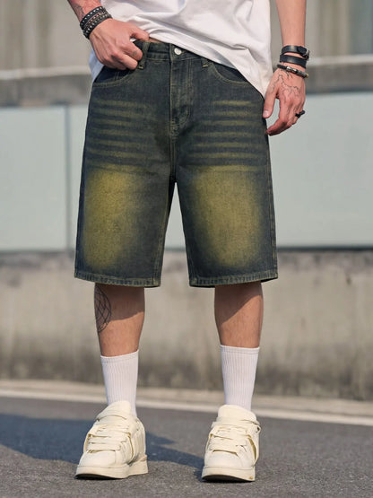 Men's Light Blue Casual Street Style Shorts - Perfect Gift for Husband or Boyfriend!