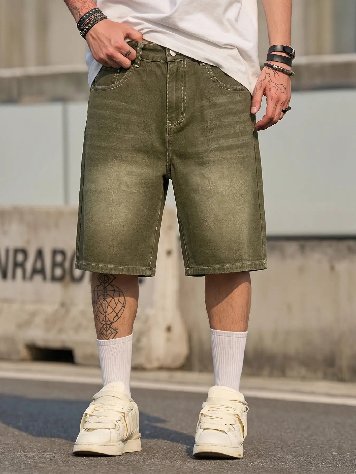 Men's Light Blue Casual Street Style Shorts - Perfect Gift for Husband or Boyfriend!