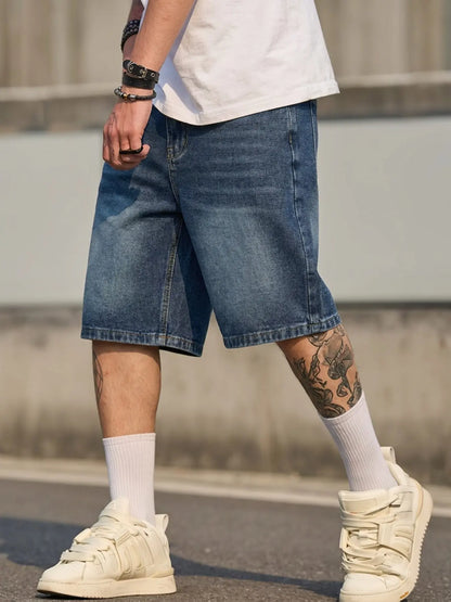 Men's Light Blue Casual Street Style Shorts - Perfect Gift for Husband or Boyfriend!
