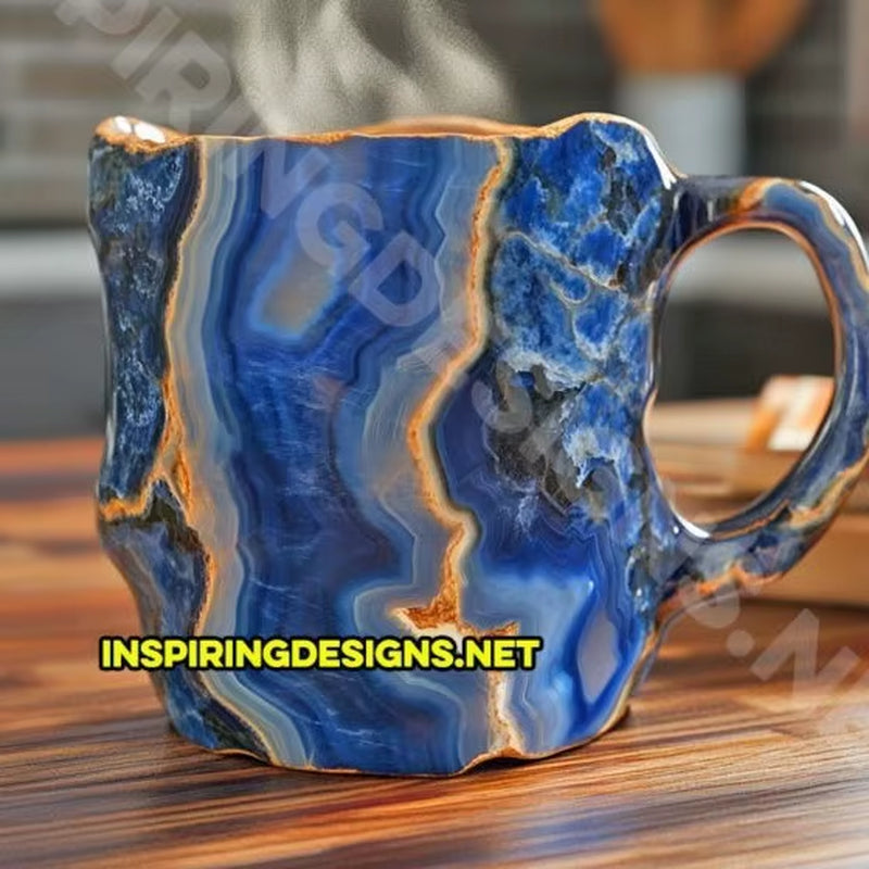 Stunning Mineral Crystal Coffee Mugs - Unique Resin Tumblers for Gifting