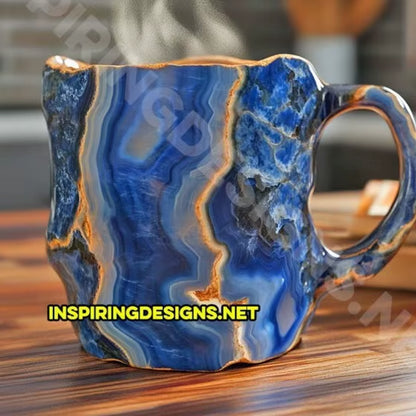 Stunning Mineral Crystal Coffee Mugs - Unique Resin Tumblers for Gifting