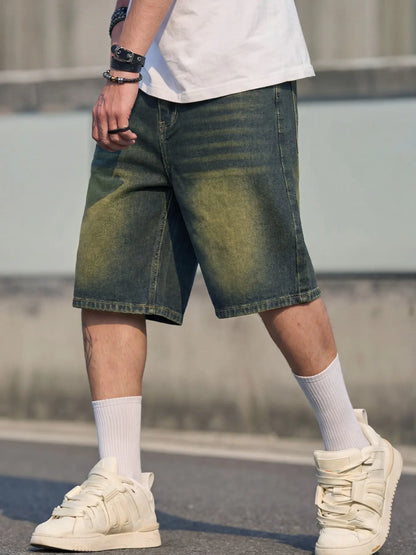 Men's Light Blue Casual Street Style Shorts - Perfect Gift for Husband or Boyfriend!