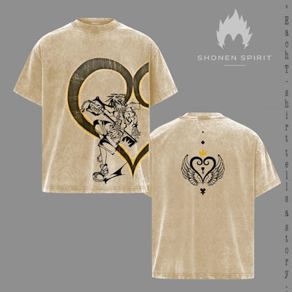 Sora Kingdom Hearts Keyblade Graphic Tee - Streetwear Aesthetic Unisex Shirt for Anime Fans