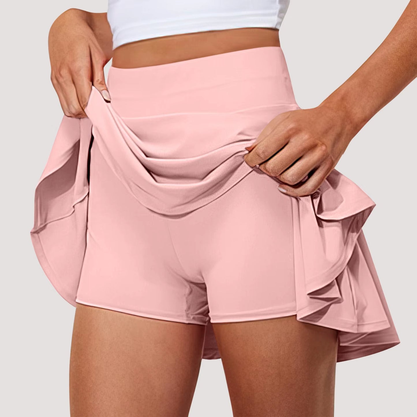 High-Waisted Women's Stretch Yoga Skirt with Pockets - Lightweight Printed Athletic Shorts, Perfect for Active Lifestyle