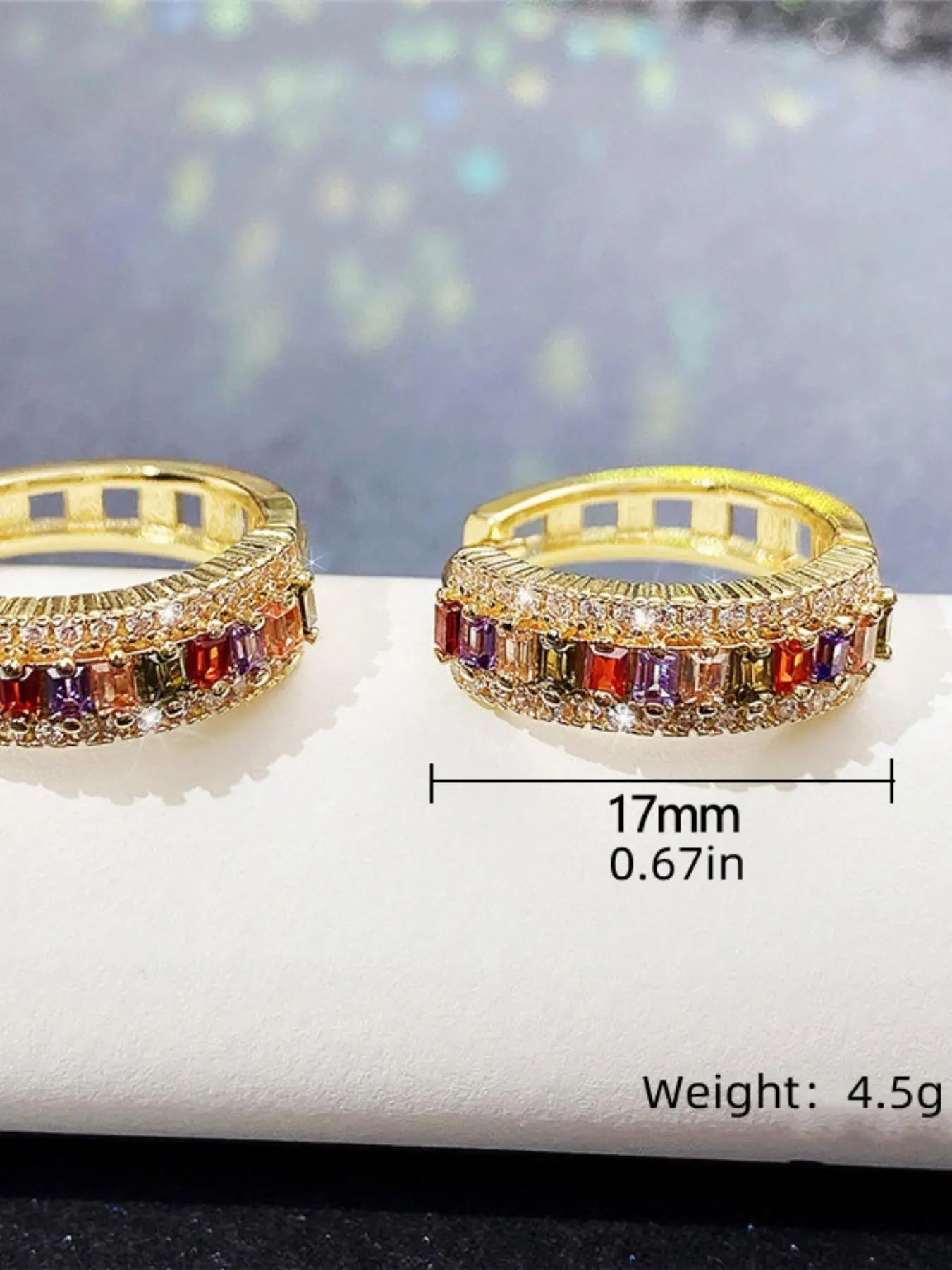 Exquisite Colorful Rhinestone Hoop Earrings – Stylish Casual Jewelry for Women