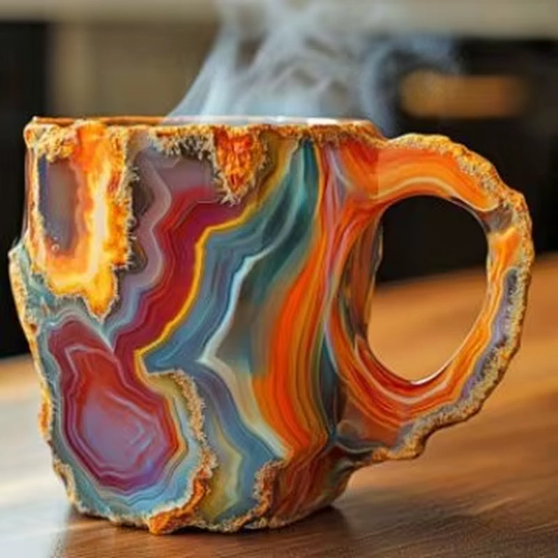 Stunning Mineral Crystal Coffee Mugs - Unique Resin Tumblers for Gifting