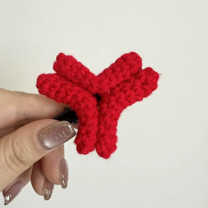 Charming Angry Hair Clip – Unique Duckbill Clip & Crochet Yarn Headband for Fun Style